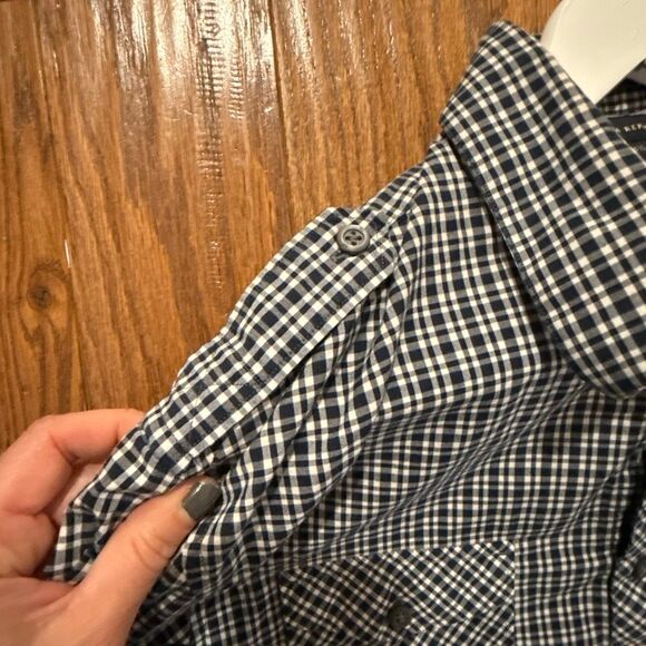 Banana Republic blue plaid western style button down large 16-16.5 - Picture 9 of 10